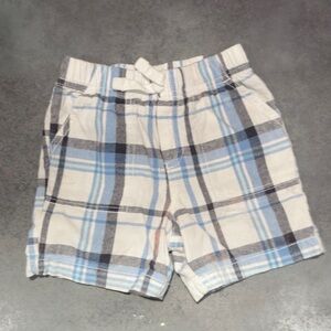 Plaid Kids Shorts in Blue and White